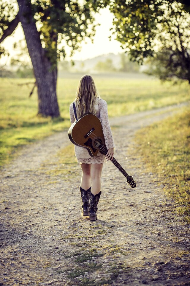 Female musician outdoor