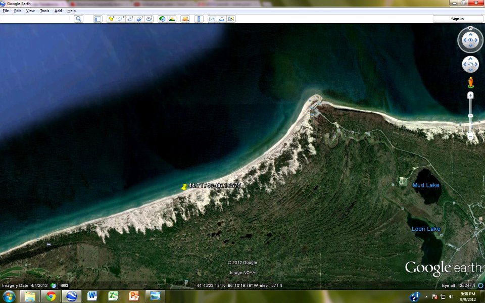 Great Shearwater specimen location, September 9, 2012