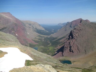 Looking into the Boulder Drainage from Siyeh Pass