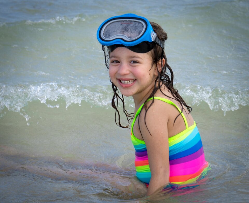 Beach playing blond