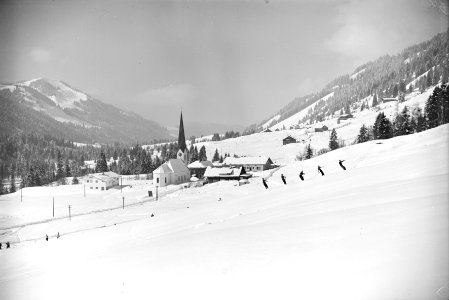 Balderschwang mit Skilift, 1958.