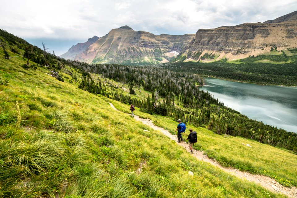 Hikers Going Towards Oldman Lake (4)