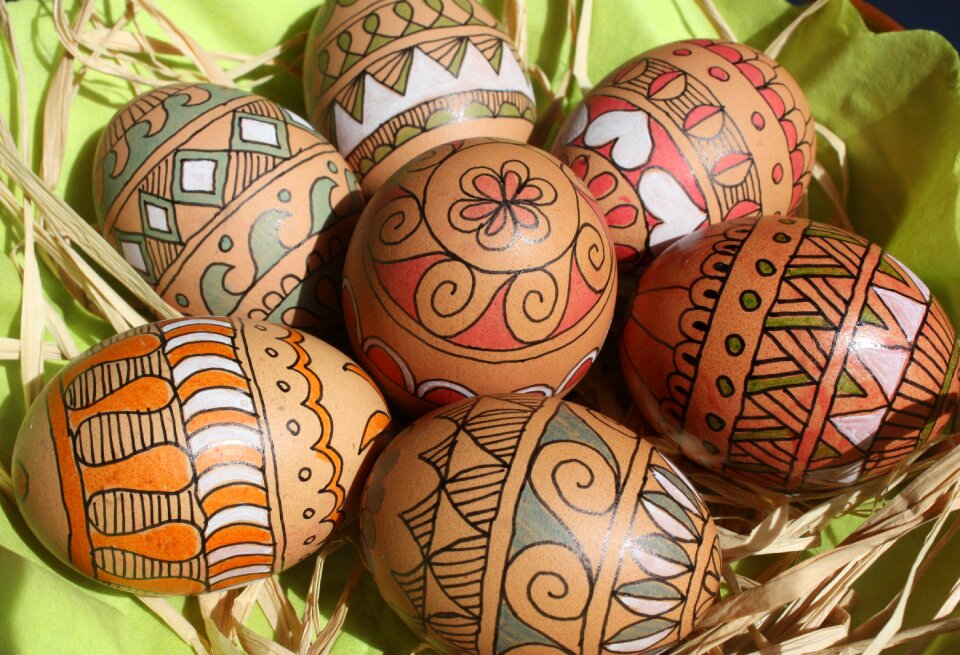 Texture ornament colorful easter eggs