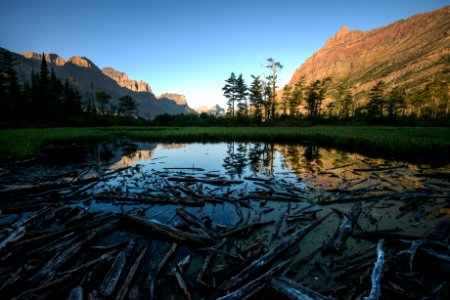 Ponds near Saint Mary Lake Sunrise photo