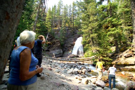 Visitors at Baring Falls
