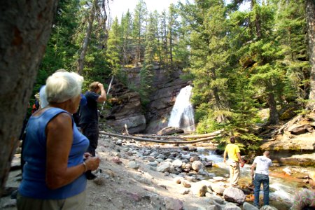 Visitors at Baring Falls photo