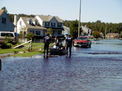 The threat of flood is very real to nearby neighborhoods like the Deep Creek District in Virginia