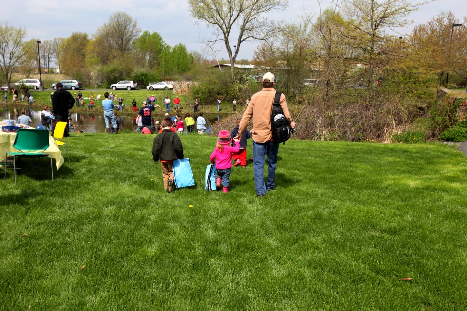 Family about to fish