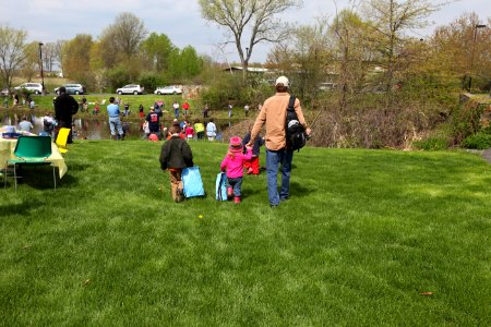 Family about to fish