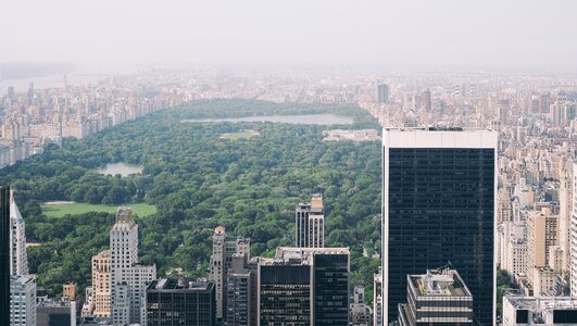 Manhattan new york city hazy