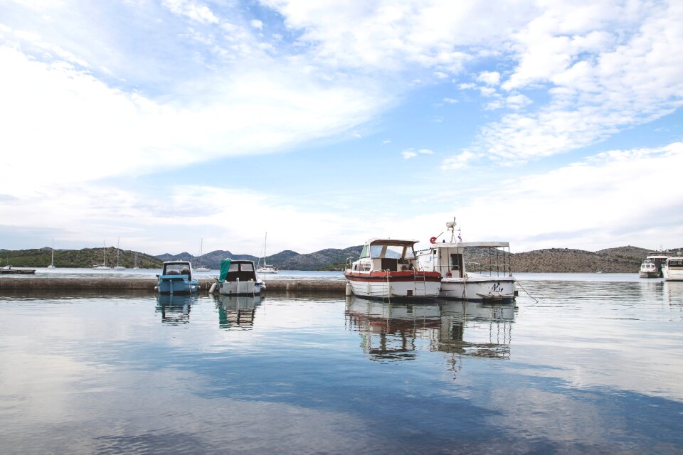 Reflection sea harbor photo