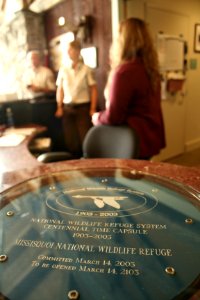 NWRS Centennial time capsule in Missisquoi NWR Visitor Center