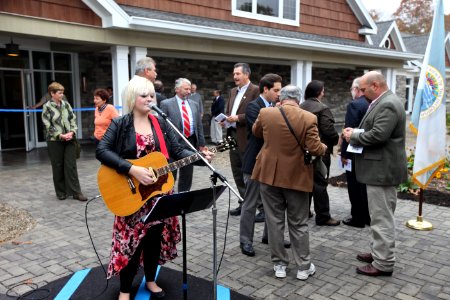 Delaney Haefner sings at Visitor Center Opening.