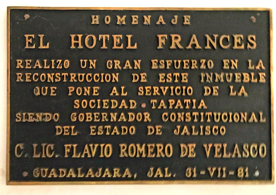 Hotel Frances Dedication Plaque