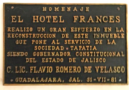 Hotel Frances Dedication Plaque