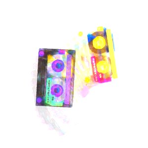 Cassette tape painting