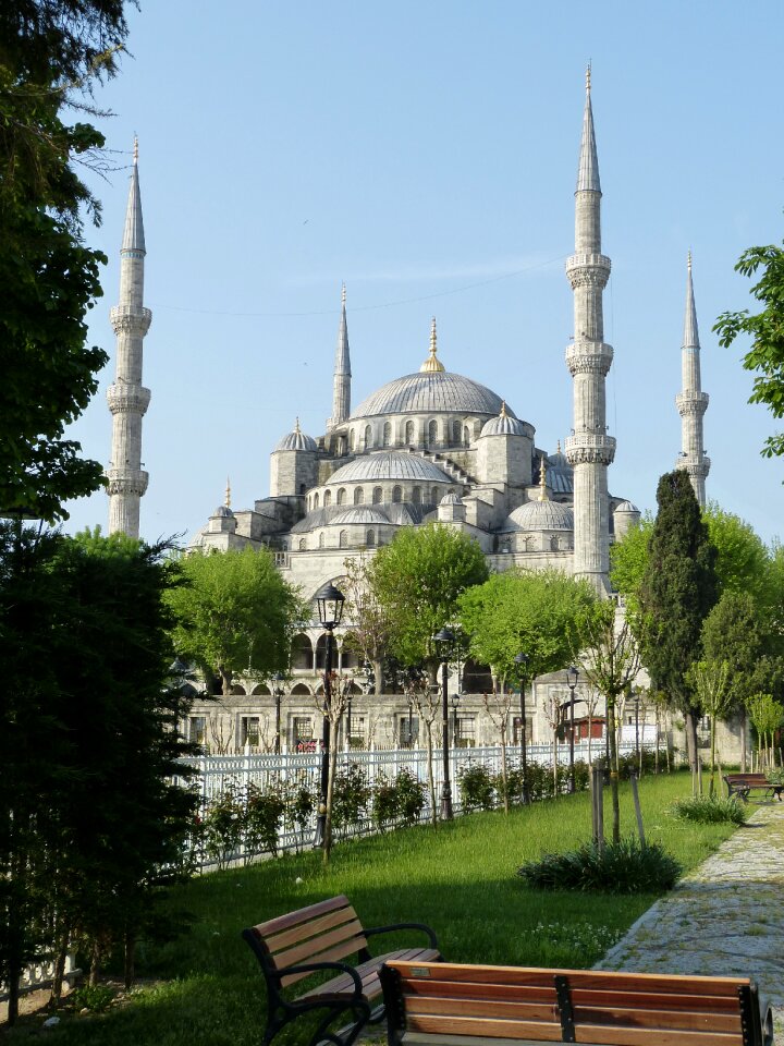 Blue mosque historically minaret photo