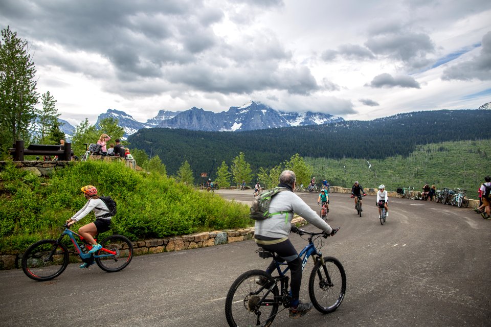 Biking Going-to-the-Sun Road in Spring