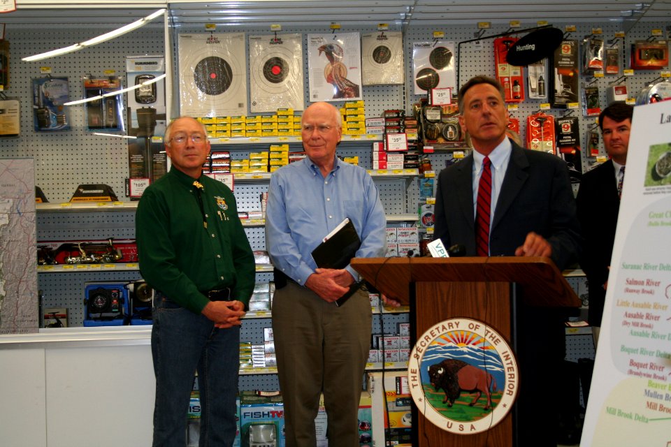 Secretary Salazar, Senator Leahy and Vermont Governor Shumlin