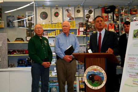 Secretary Salazar, Senator Leahy and Vermont Governor Shumlin