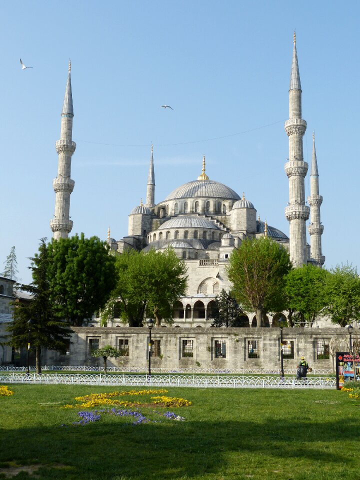 Blue mosque historically minaret photo