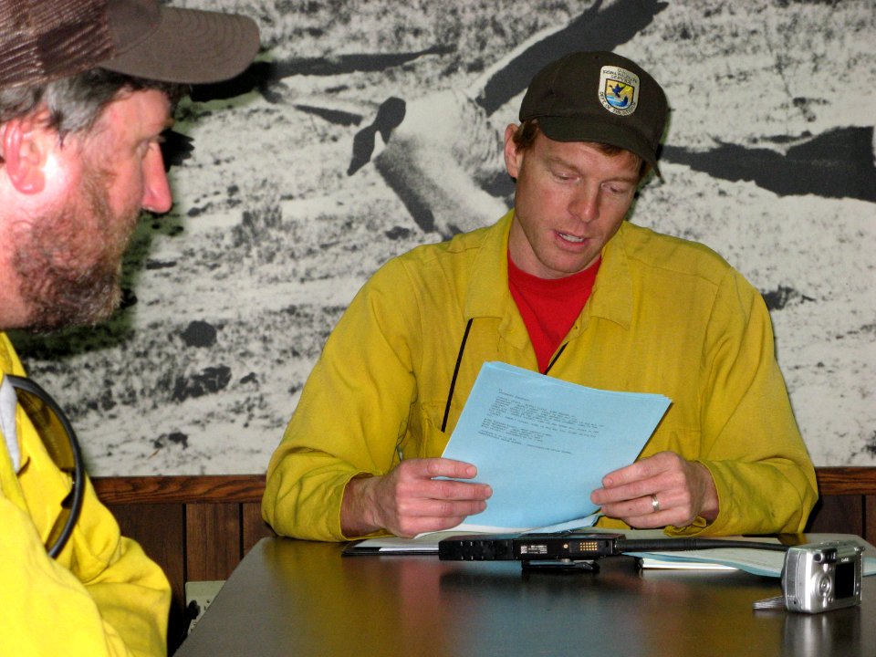 Paul Hess at a controlled burn briefing