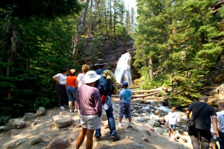 Visitors at Baring Falls photo