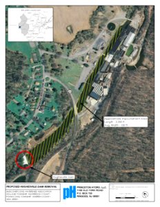 Map of Hughesville Dam removal project in New Jersey