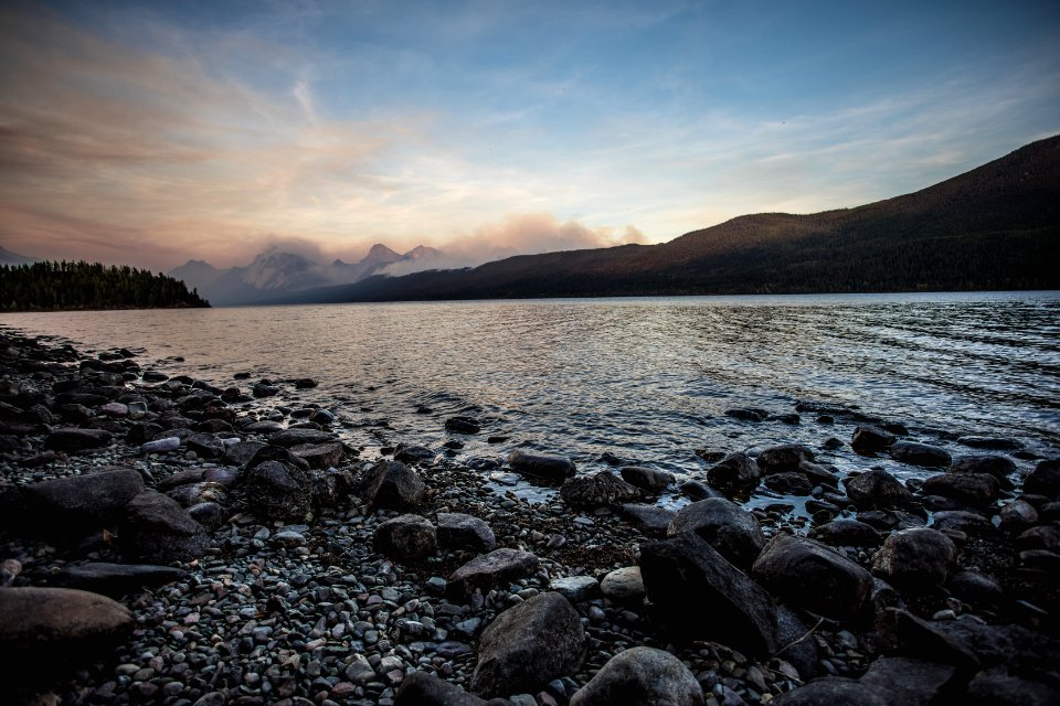 Lake McDonald Beach and Smoke