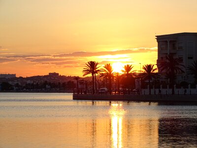 Tunis lake of tunis sunset