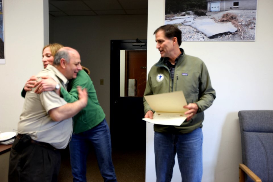 A hug from Northeast Regional Director Wendi Weber for Les Miller