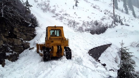 4-22-2021 Plowing the Going-to-the-Sun Road in the section called The Alps