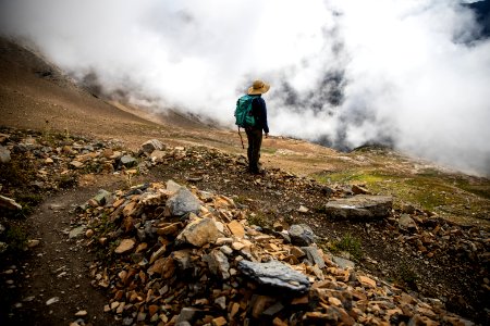 Hiker on a Switchback photo