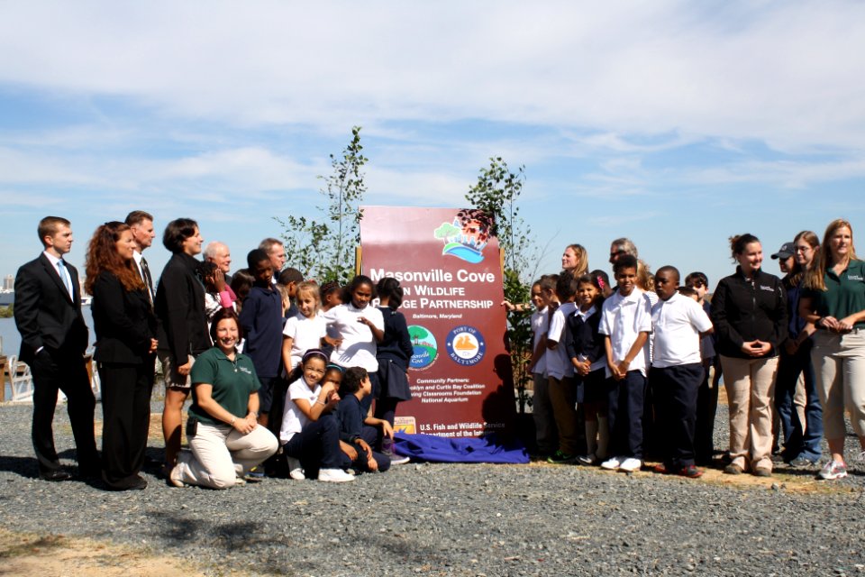 Unveiling the Masonville designation sign