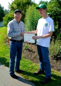 Secretary Salazar with Youth Conservation Corps member