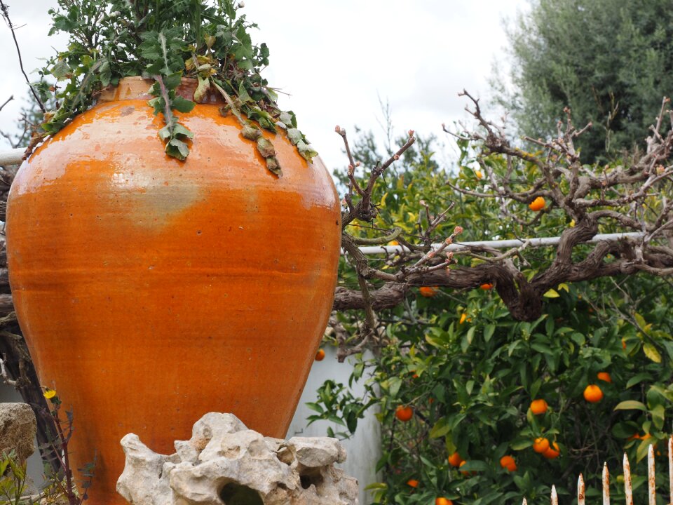 Terracotta garden decoration orange