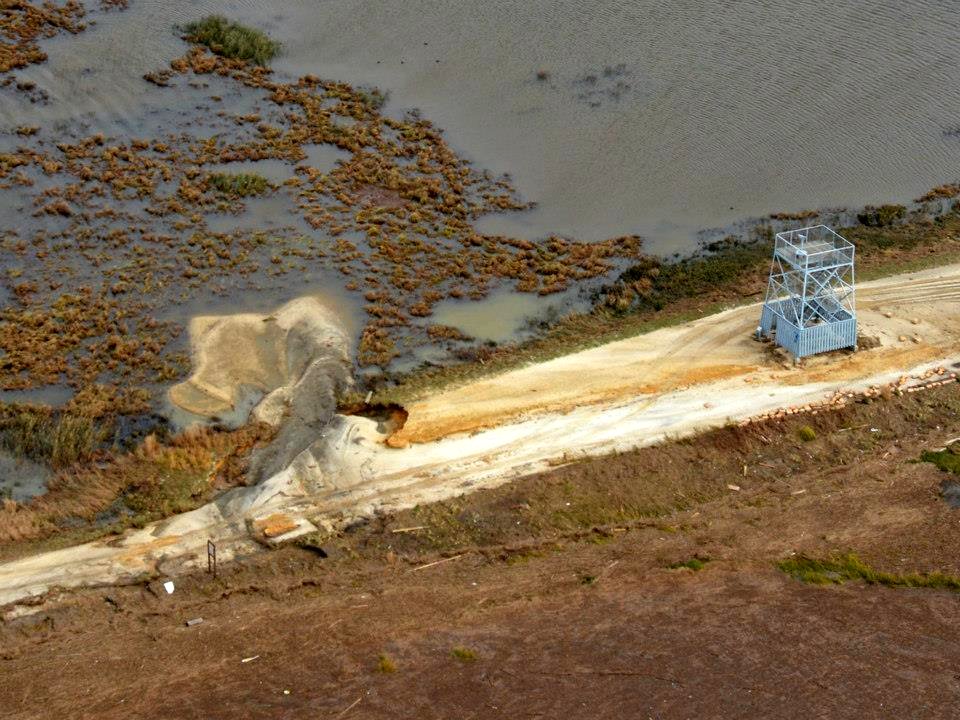 Aerial view of damage at Edwin B. Forsythe National Wildlife Refuge (NJ)