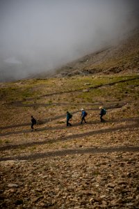 Hikers descending the Switchbacks photo