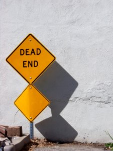 Dead end against wall