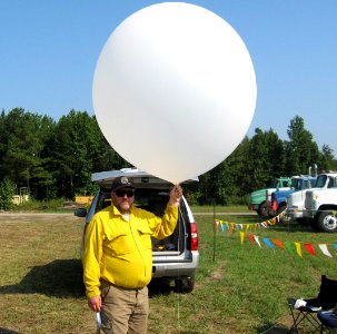 Firefighter with balloon