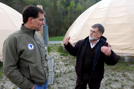 Service Director Dan Ashe and White River National Fish Hatchery Project Leader Ken Gillette photo