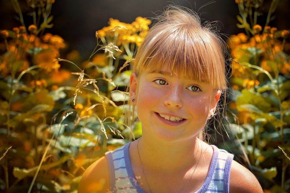 Girl blond face