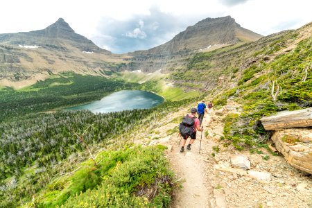 Hikers Going Towards Oldman Lake (3)