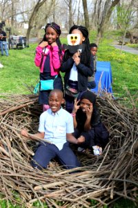 Students in an eagle's nest