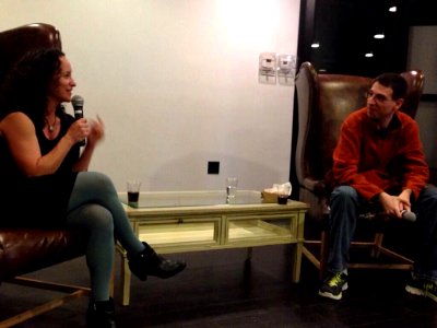 B.J. Mendelson being interviewed by Lisa Hyman of LeadDog Marketing Group