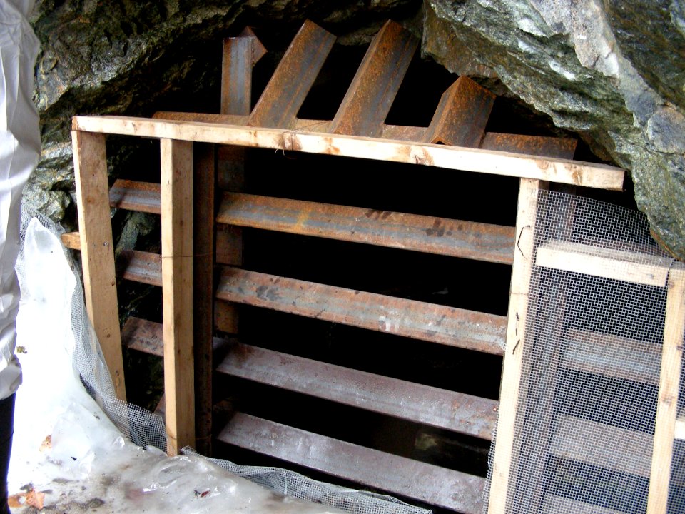 Bat gate at mine entrance