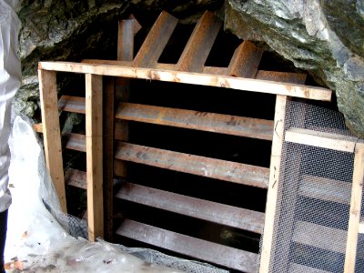 Bat gate at mine entrance
