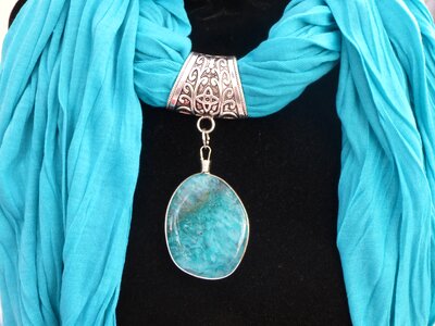Gem silver jewelry scarf