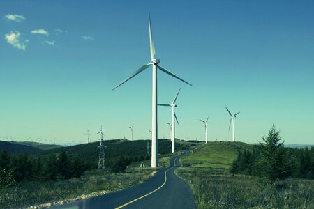 Zhangbei grasslands road windmill