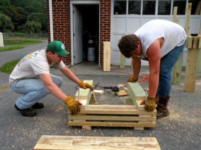 Building benches photo